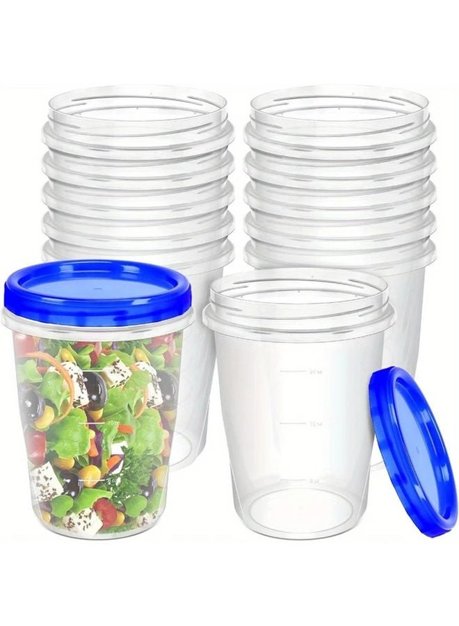 12Pcs 32Oz Freezer Containers With Screw Caps Stackable Plastic Storage Boxes Reusable Sealed Food Containers - Image 2